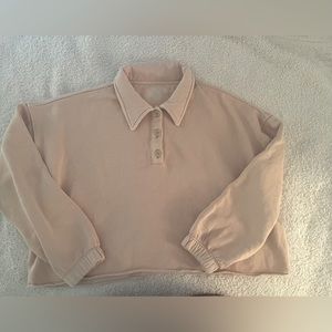 Aerie cropped polo sweatshirt